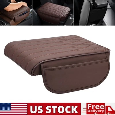 Leather Car Armrest Cover Cushion Universal Auto Center Console Armrest Pillow - Image 1 of 4