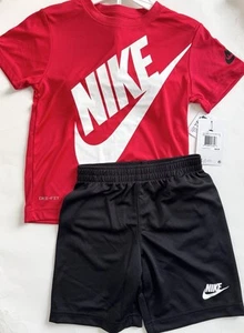NWT NIKE BOYS Dri-fit Sportswear T-shirt and Mesh Shorts 2-PIECE | Size 6 | $40 - Picture 1 of 2