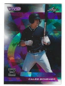 Base Caleb Bonemer Baseball 2024 Leaf Vivid # 74 cristallo nero 5/5 - Foto 1 di 2