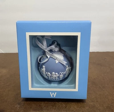 WEDGWOOD BLUE JASPERWARE ICON CHRISTMAS TREE ORNAMENT IN BOX - Image 1 of 4