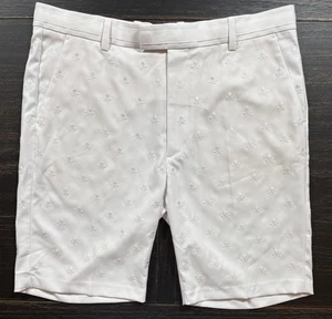 G/Fore Men’s Golf Shorts Size 36 Skull Embroidered Chino Casual White EUC - 554 - Picture 1 of 10