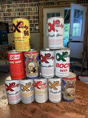 11 Different Vintage Lucky Beer Cans - Image 1 of 4