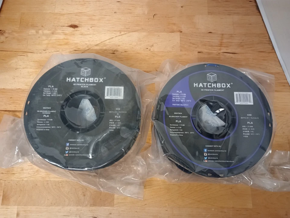 2 HATCHBOX 3D PLA-1KG1.75-BLK 1.75 mm -1 Kg Spool Black And Blue - Image 1 of 1