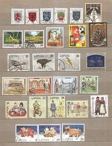 LATVIA 1997 y. set  arhitekture, children sport , ship ,Christmas, bird used (0) - Picture 1 of 1