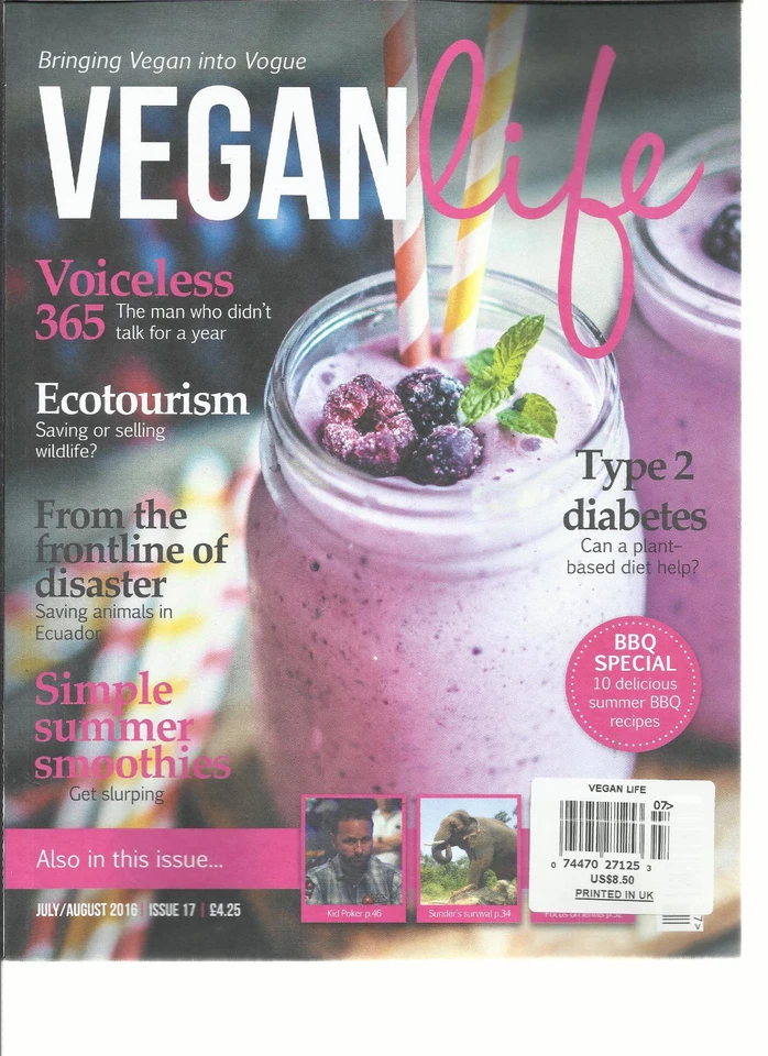 VEGAN LIFE, BRINGING VEGAN INTO VOGUE,  JULY / AUGUST, 2016 ISSUE,17  PRINTED UK - Image 1 of 1