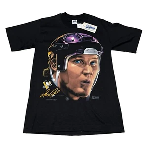NWT Vintage 90s Salem Sportswear Mario Lemieux Big Face Pittsburgh Penguins M - Picture 1 of 5