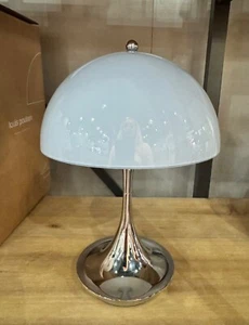 Panthella Portable Metal Table Lamp 10"-Chrome and Blue - Picture 1 of 9