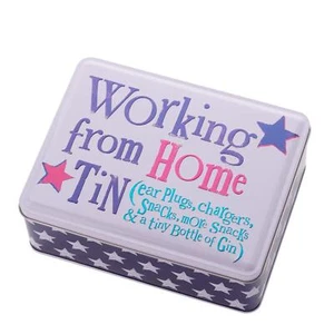 The Bright Side Working From Home Fun Novelty Storage Box Tin - Picture 1 of 1