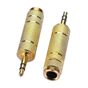 3.5mm Male to 6.35mm Stereo Female Adapter (M10) Gold Plated Aux Audio Jack - Picture 1 of 4