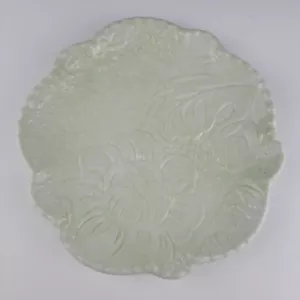 Tracy Porter Celia Mint Green 9” Salad / Dessert Plate Scalloped Embossed Floral - Picture 1 of 10