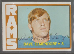 Topps Dave Elmendorf 1972 autografiado - Rams - Imagen 1 de 1