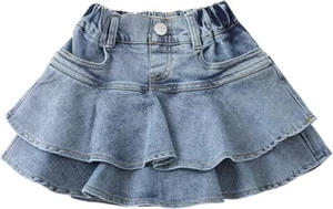 Flofallzique Girl's Mini Flared Layers Denim Jean Skort, 4T (B31) - Picture 1 of 6