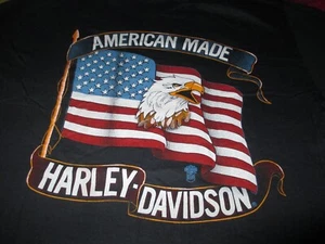 HARLEY DAVIDSON MILWAUKEE AMERICAN MADE EAGLE FLAG MOTORCYCLE T-SHIRT-XL-NEW - Picture 1 of 5
