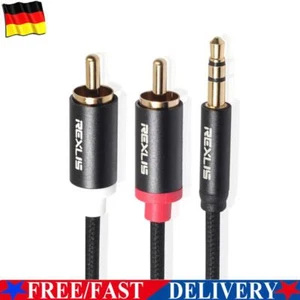 Kabel Premium RCA do Aux 3,5 mm jack audio 2x rca wtyczka na jack - Zdjęcie 1 z 16