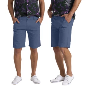 Pantalones Cortos Chinos Para Hombre Azul Pálido Elastizados Algodón Calce Ajustado Informales Verano Medio Pantalón - Imagen 1 de 6