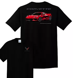 Torch Red Chevy Corvette C8 Black Muscle Car Tee Shirt T-Shirt 2XL - Picture 1 of 1