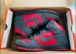 Barely Used - 1999 DS Nike Dunk High LE Gray/Varsity Red Mid Size 8 US Me - Picture 1 of 6