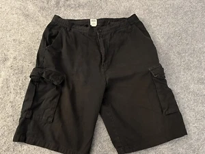 PJ Mark Shorts Men 40 Black Cargo Flat Front Drawstring - Picture 1 of 9