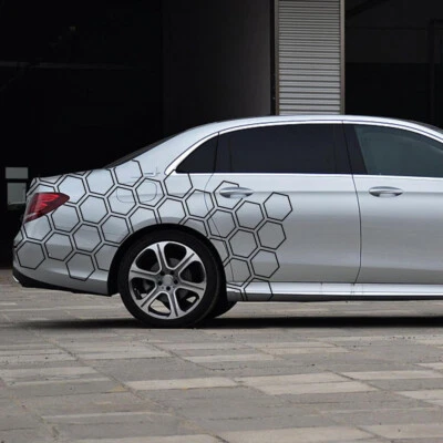Honeycomb Hexagon Car Graphics Side Stickers Body Side Waist Line Sport Decals - Image 1 of 4