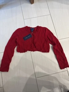 NWT Polo Ralph Lauren Girl's Red Knit Cropped Sweater Youth S(7) - Picture 1 of 11