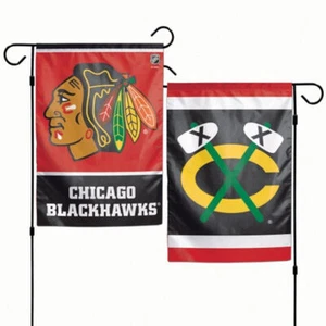 Chicago Blackhawks Flag 12x18 Garden Style 2 Sided - Picture 1 of 1