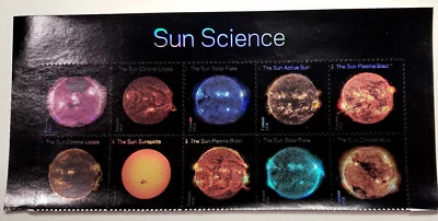 US Scott # 5598-5607 Sun Science complete top header block - 10 Forever Stamps - Image 1 of 3
