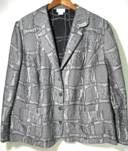 ❤️DRESSES UMLAUF & KLEIN GRAU-SILBER FARBENER BALZER GRÖßE 48 FLICKEN-OPTIK TOLL - Bild 1 von 9