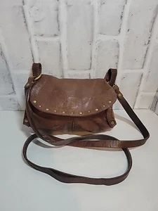 Lucky Brand Leather Crossbody Shoulder Bag Brown W/ Gold Studding SUPER SOFT... - Picture 1 of 11