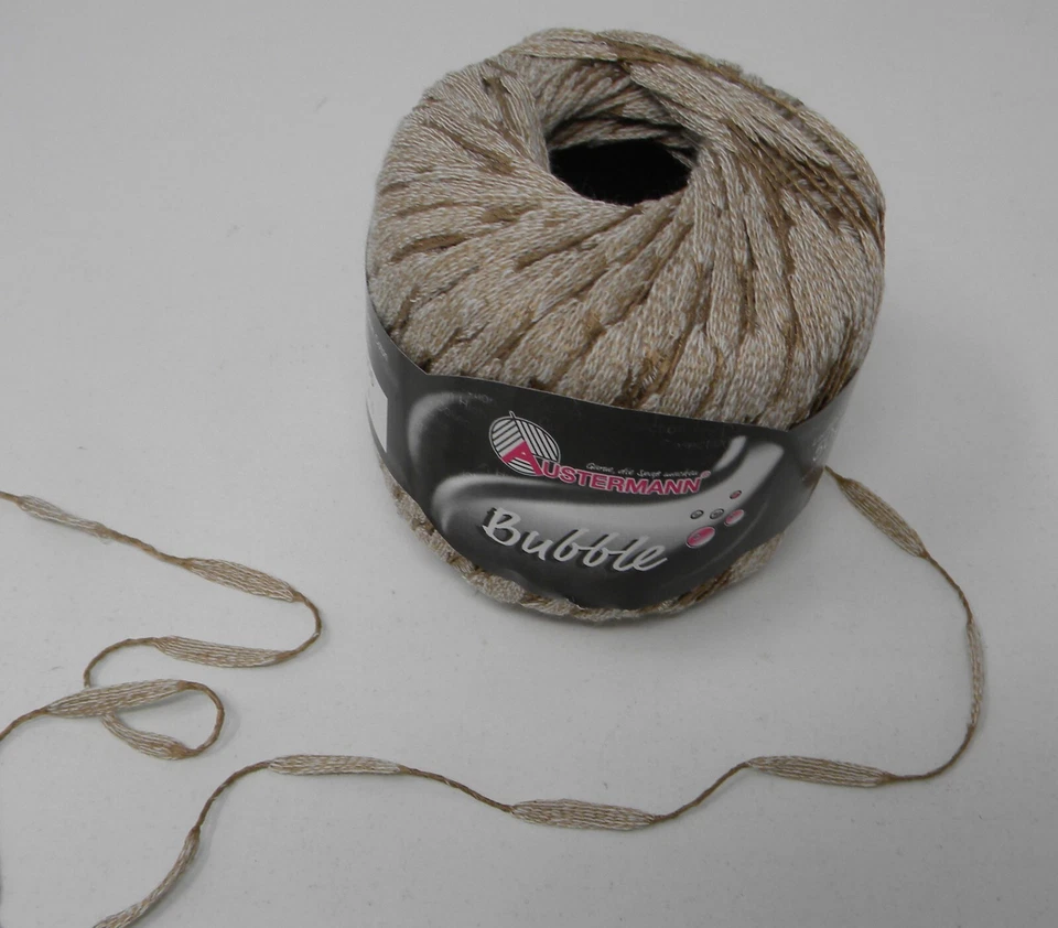 Пряжа желтовато-коричневая Austermann BULBLE #005 лента бабочка - Изображение 1 из 1