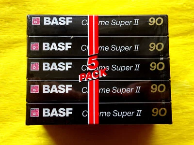 5x BASF Chrome Super II 90 Cassette Tapes 1989-1990 + OVP + SEALED + 5er-Pack + - Image 1 of 2