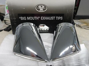 NOS OEM Victory Boca Grande Cromo Escape Puntas 2010-13 Classic/Hardball - Picture 1 of 9