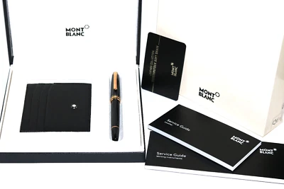 Nuevo Montblanc Classique Rollerball Negro y Oro Rosa Bolígrafo y Billetera Set de Regalo Foto 1 de 4