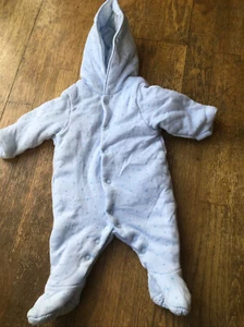 Baby Warm Blue Snowsuit From M&Co Size New Baby Up To 7.5lbs - Picture 1 of 6