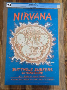 NIRVANA 1993 1st FIRST Print 3D Concert Poster CGC 9.4 Oakland Butthole Surfers - Picture 1 of 6