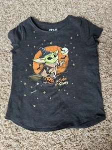 Grogu “So Cute It’s Scary” girls shirt Star Wars Halloween Size 7 - Picture 1 of 2