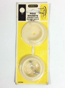Vintage NEW Stanley Closet Pole Sockets - Poles Up To 1 3/8” - NOS - Picture 1 of 2