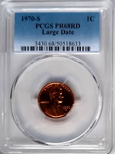 1970-S Proof Lincolon Cent PCGS PR68-Large Date-Fading Blue Label - Picture 1 of 4