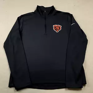 Chicago Bears Jacket Mens Medium Blue Nike Golf Dri Fit 1/4 Quarter Zip NFL - Picture 1 of 8
