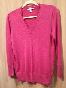 PINK SILK Banana Republic Pink long sleeved soft Silk Sweater Size S - Picture 1 of 7