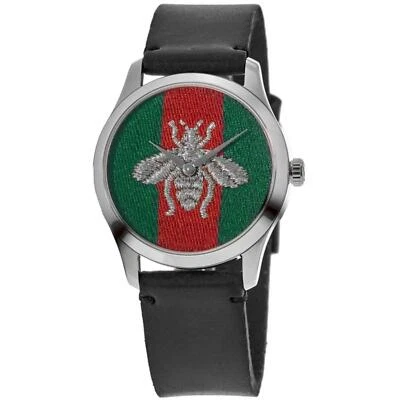 $950 MSRP | Gucci G-Timeless Men's Green & Red Dial Swiss Watch -  YA1264149 - image 1 of 4
