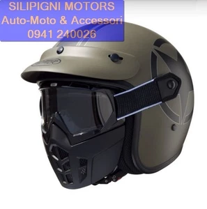 PREMIER MASK STAR MILITARY BM Casco Jet Moto CUSTOM HARLEY SPECIAL+Mascherina - Foto 1 di 9