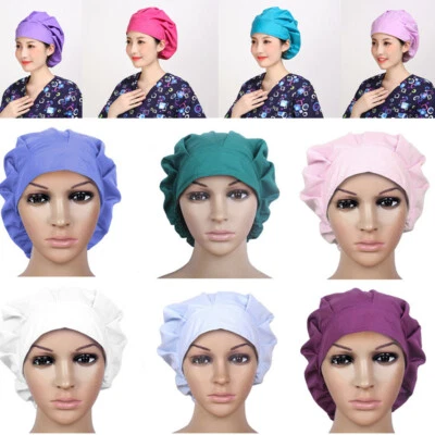 Floral Printing Scrub Cap Hat Working Caps Sweatband Multiple Color Bouffant - Image 1 of 4