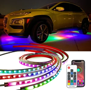 6PCS Multicolor RGB Underglow LED Kit Neon Strip Light APP For Suabru Outback - Picture 1 of 11