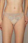 $139 Lise Charmel Womens Beige Lace Low Rise Ecrin Glamour Thong Panties Size XS