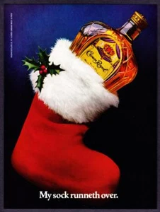 1981 Seagram's Crown Royal Whisky Bottle in Christmas Stocking photo promo ad - Picture 1 of 1