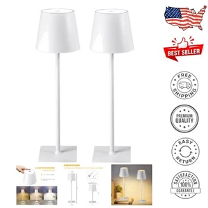 Modern USB Rechargeable Cordless Lamps for Bedroom & Dining - 2-Pack, Adjustable - Picture 1 of 8