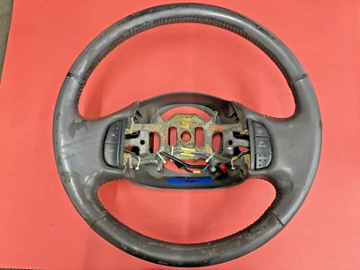 1998-2007 FORD F-250 F-350 GRAY LEATHER STEERING WHEEL CRUISE CONTROL EQUIPPED - Image 1 of 4