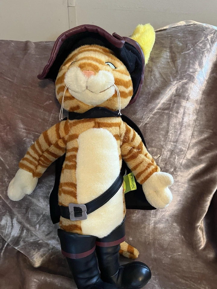 Shrek 2 Puss In Boots Bendable Plush Cat Beverly Hills Teddy Co 16" - Image 1 of 4