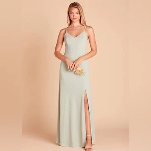 Neu mit Etikett Birdy graues Kleid JAY KLEID CREPE SAGE Größe Small formell Brautjungfer Hochzeit - Bild 1 von 9