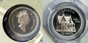 MAISON DESJARDINS PROOF CANADA 1900 2000 CREDIT UNION STERLING SILVER .925 10¢ - Imagen 1 de 3